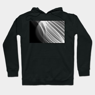 Abstract wave and curved lines illustration black and white Hoodie